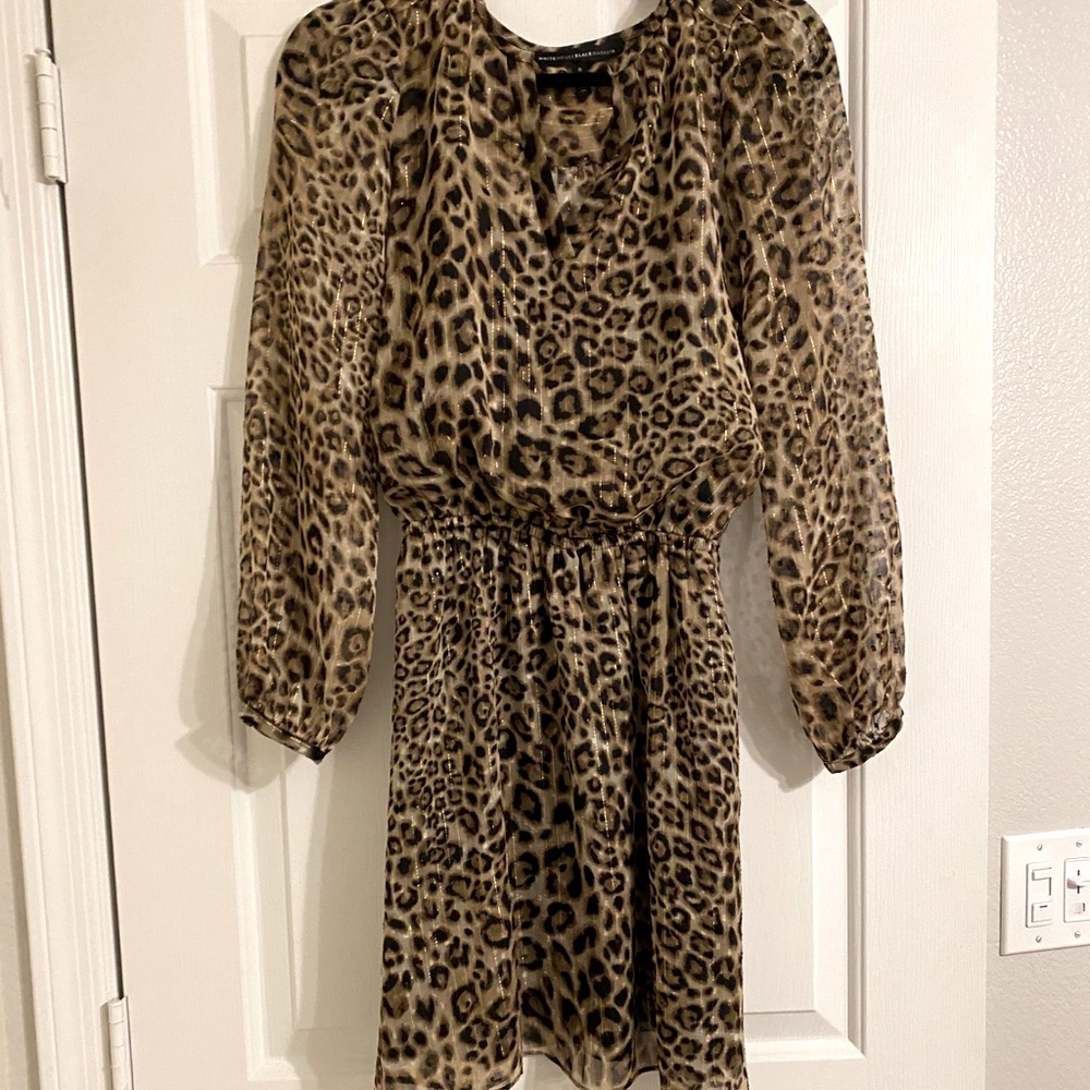 Leopard cinched waist dress